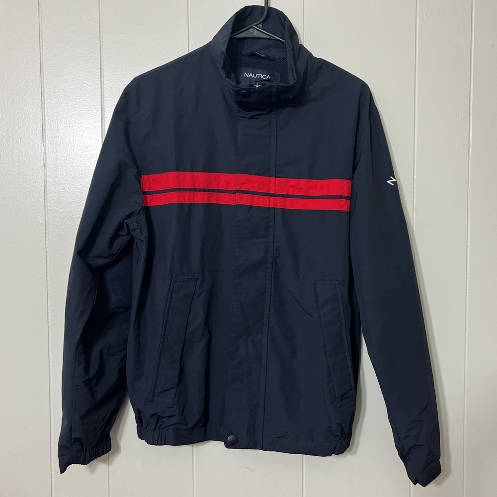 Vintage Nautica Spell Out Windbreaker Jacket Size S